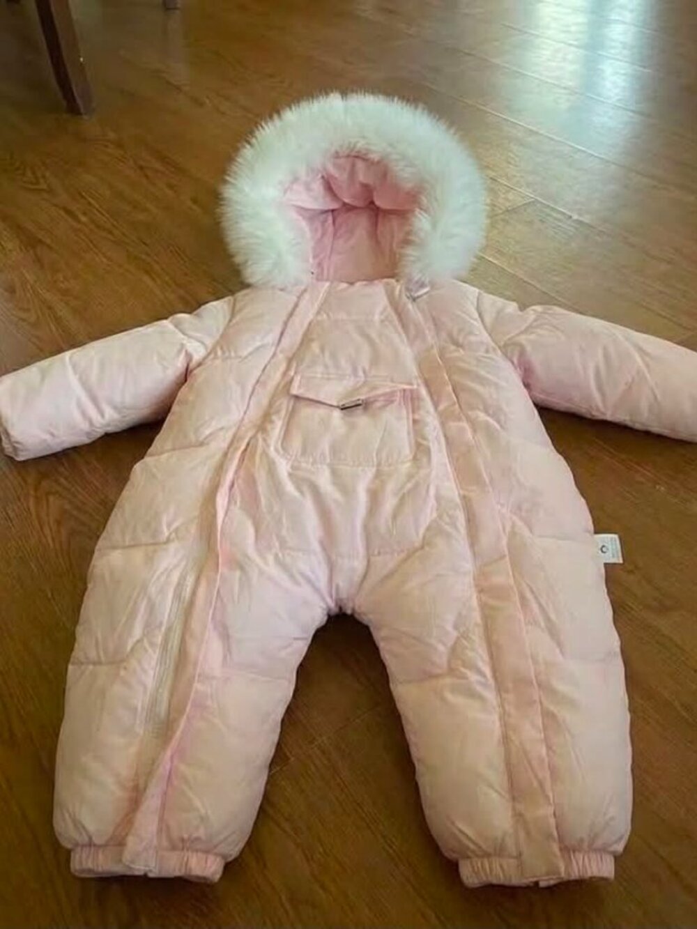 12-18m Murmurbear Heavy Velvet-Lined Baby Puffer Snowsuit #074